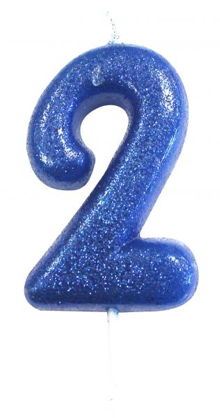 Kerze Glitter Blau 2