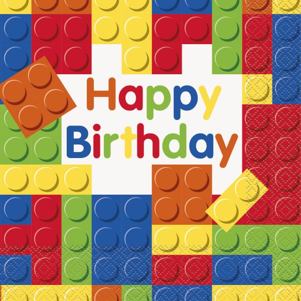 Lego Happy Birthday Servietten