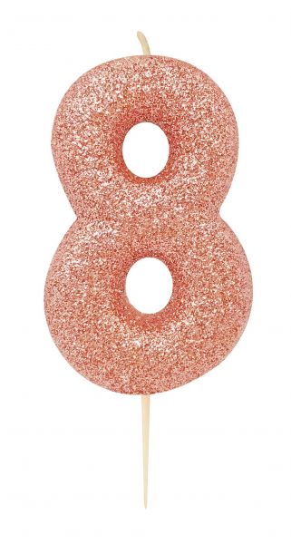 Kerze Glitter Rosegold 8