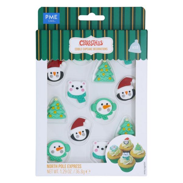 Cupcake Topper Zuckerfiguren North Pole Express
