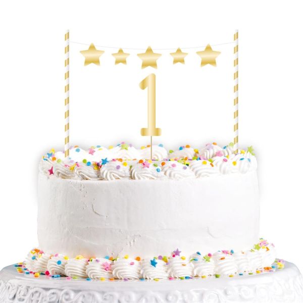 Cake Topper 1st Birthday Gold