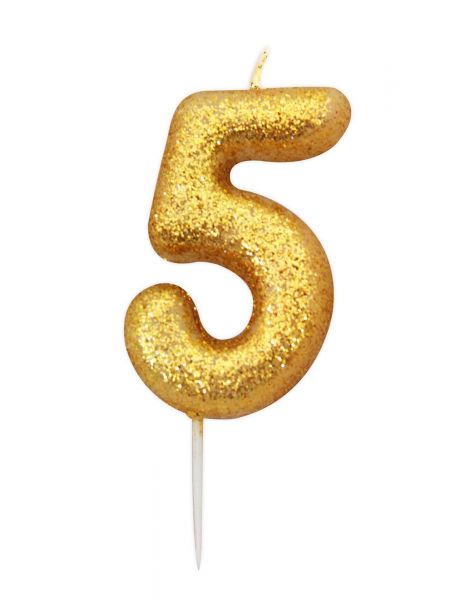 Kerze Glitter Gold 5