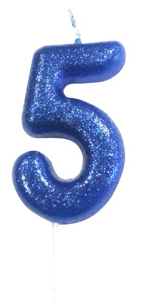 Kerze Glitter Blau 5