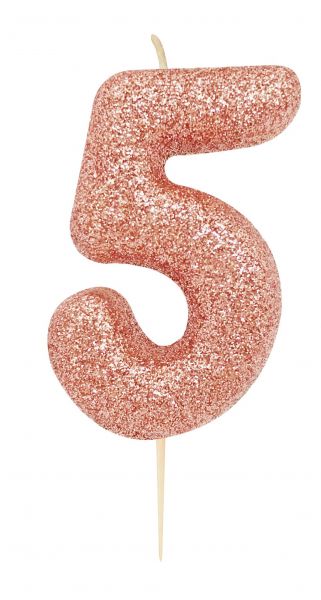 Kerze Glitter Rosegold 5