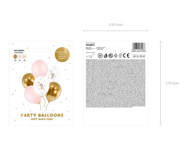Ballons One pink-gold-white
