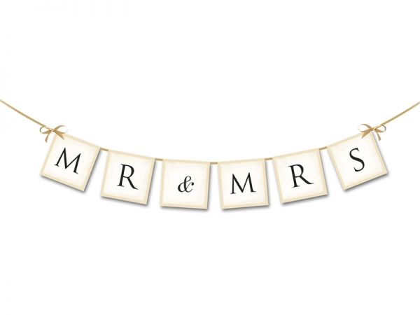 Banner Mr & Mrs 77 cm