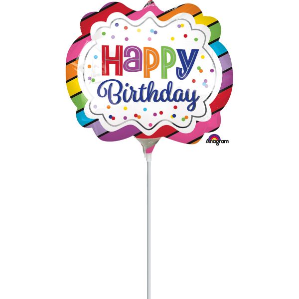 Birthday Regenbogen Mini-Folienballon