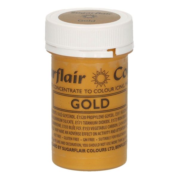 Sugarflair Pastenfarbe Satin - Gold