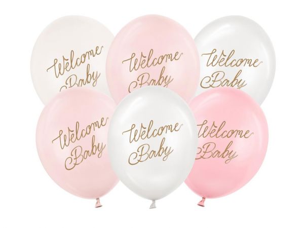 Welcome Baby Ballon rosa mix