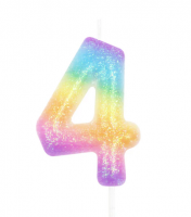 Kerze Nummer 4 Rainbow Kerze Nummer 4 Rainbow