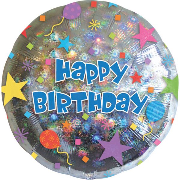 Happy B-Day Konfetti Folienballon 43 cm