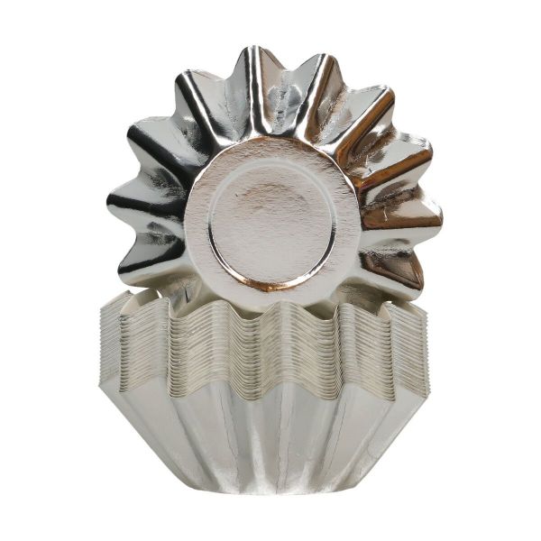 FC Blumen Förmchen Metallic Silber