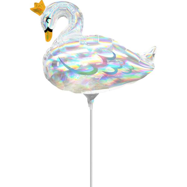 Iridescent Schwan Mini-Folienballon