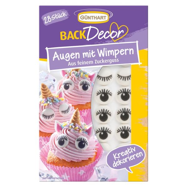 Zuckeraugen mit Wimpern