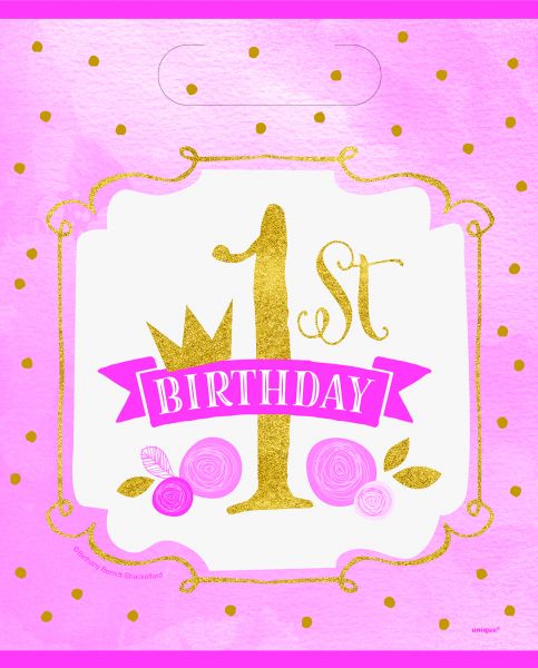 Gold & Pink 1st Birthday Partybags