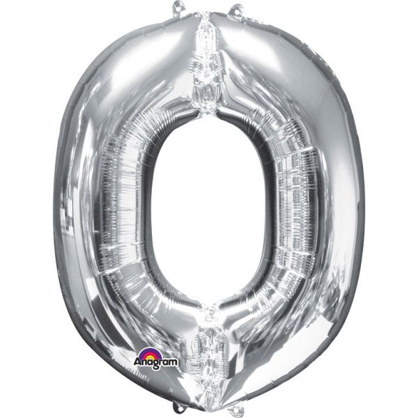 Buchstabe Silber - O Folienballon 66 X 83 cm