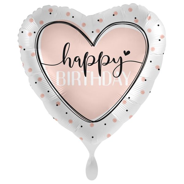 Glossy Heart Happ Birthday Folienballon 45 cm