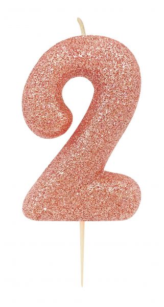 Kerze Glitter Rosegold 2