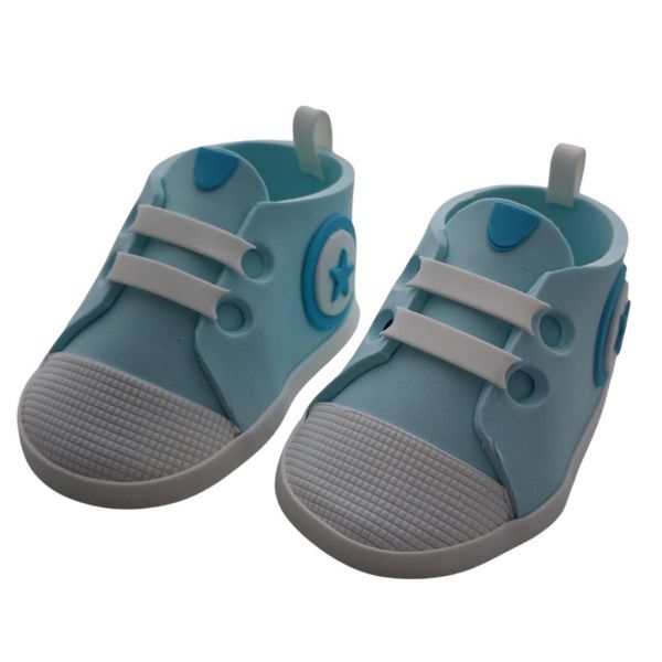 Baby Sneaker blau Zuckerfigur - handgefertigt