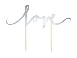 Cake Topper Love Silver