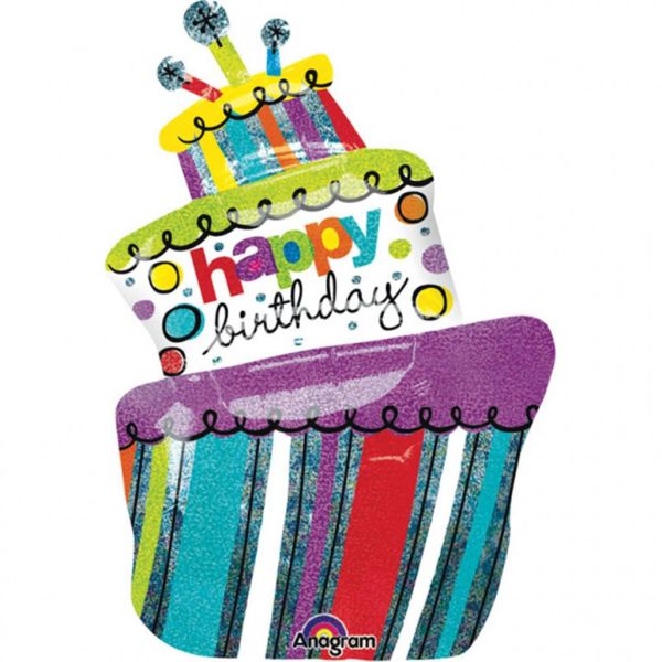 Funky Birthday Cake Folienballon 94cm