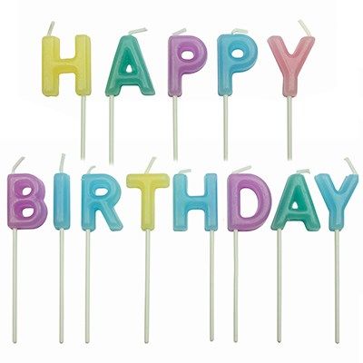 PME Kerzen Happy Birthday Pastel