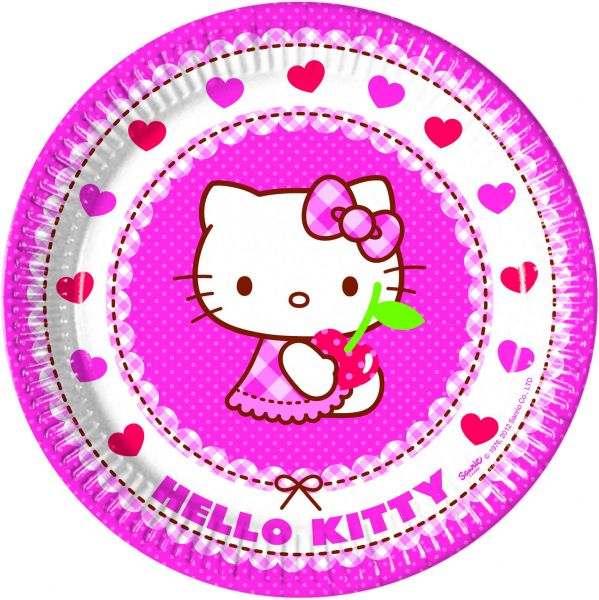 Hello Kitty Hearts Pappteller 23cm