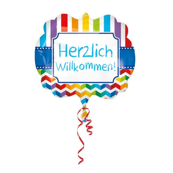 Herzlich Willkommen Folienballon 63 X 55 cm