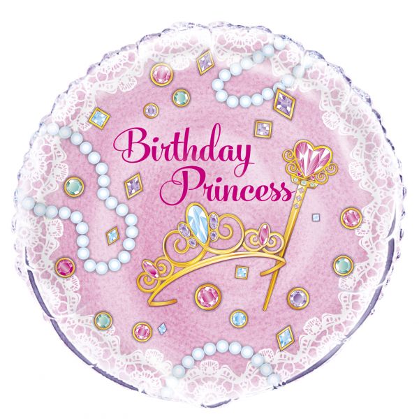 Pink Princess Birthday Folienballon 45 cm