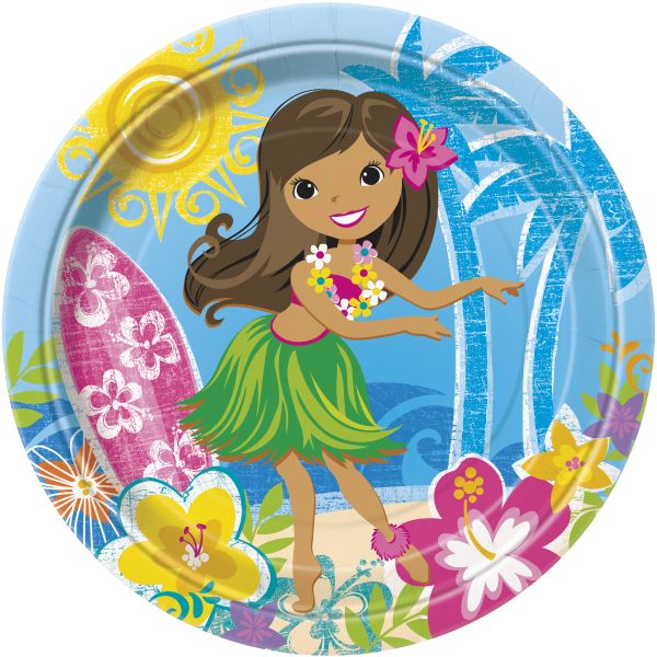 Pappteller Hula Beach Party 23 cm