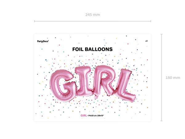 Girl Folienballon Air Filled 74 X 33 cm