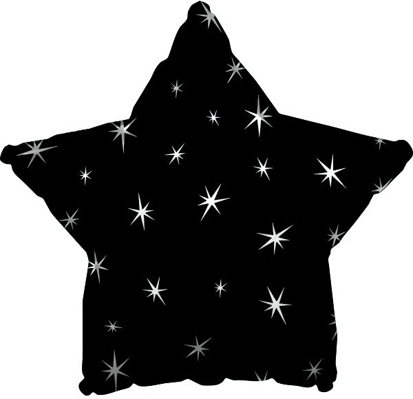 Black Sparkle Star Folienballon 43 Cm