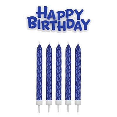 16 Kerzen und Happy B-Day Blau