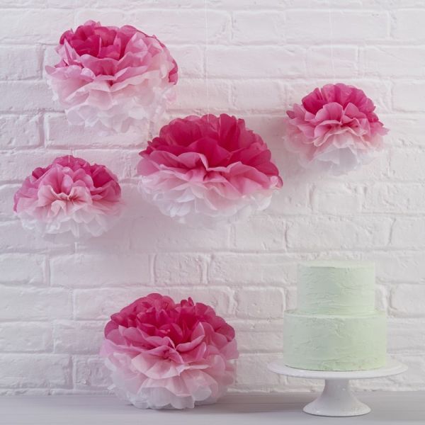 Pink Ombre Pom Poms Pick And Mix