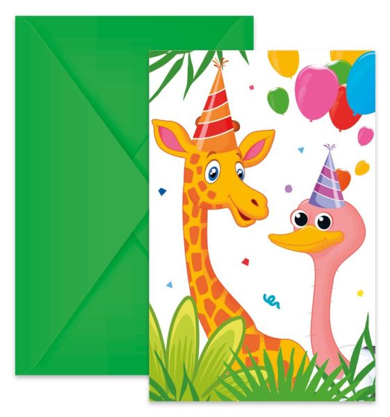 Jungle Balloons Einladungskarten